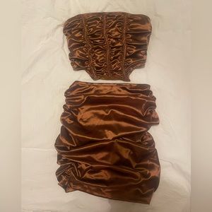 Brown silk set🤎